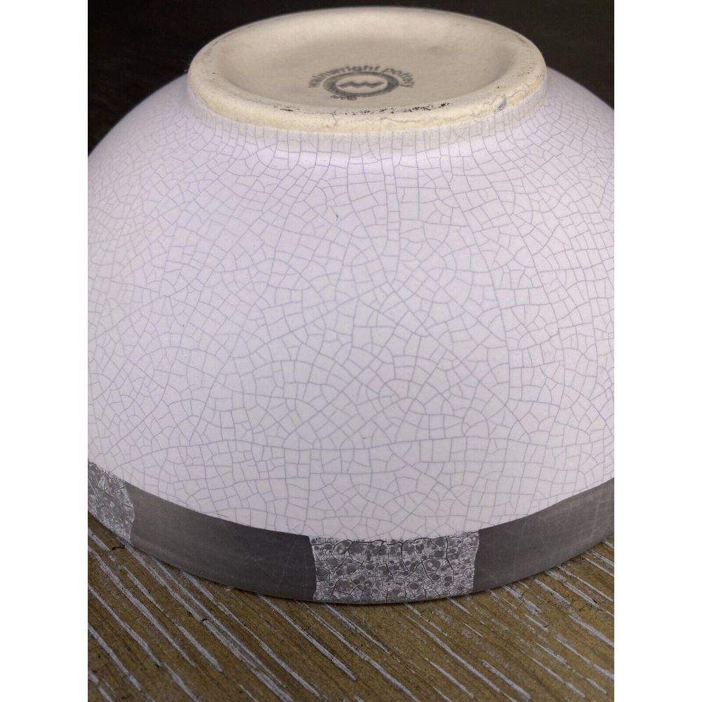 Michael Wainwright Art Pottery Ceramic Bowl Platinum Crackle Ivory Gray - Picture 13 of 15